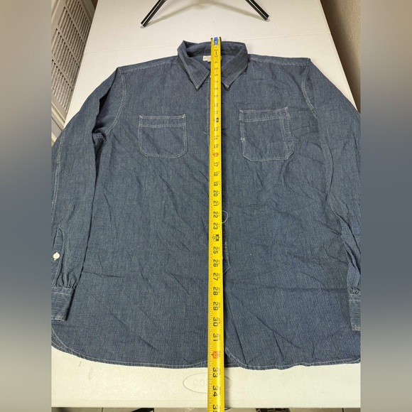 New Double rl RRL Ralph Lauren RRL vintage chambray shirt men’s Sz XXL - Picture 7 of 9
